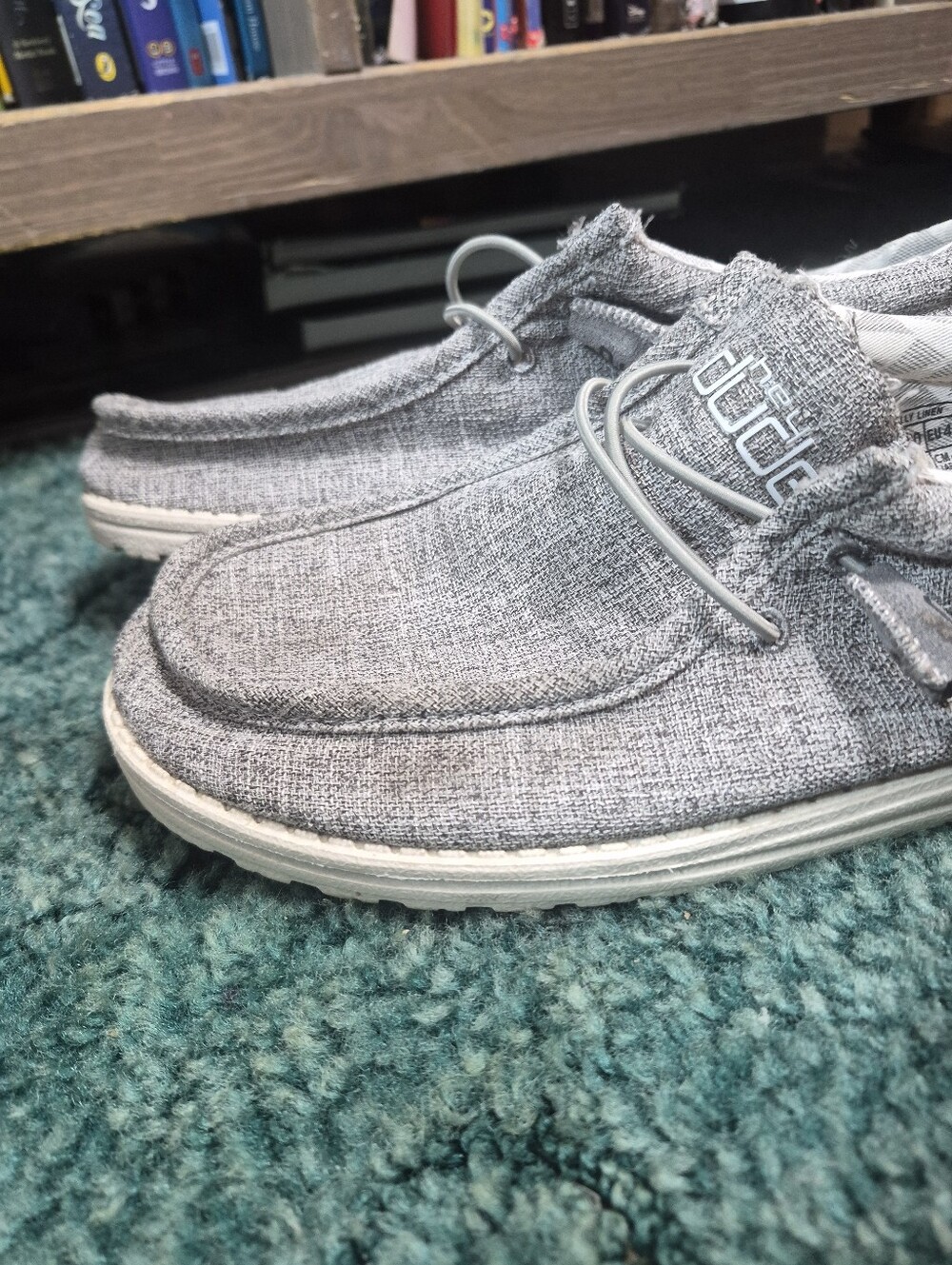 Hey Dude Men's Wally Linen Shoes Iron Size 10 - Picture 2 of 14